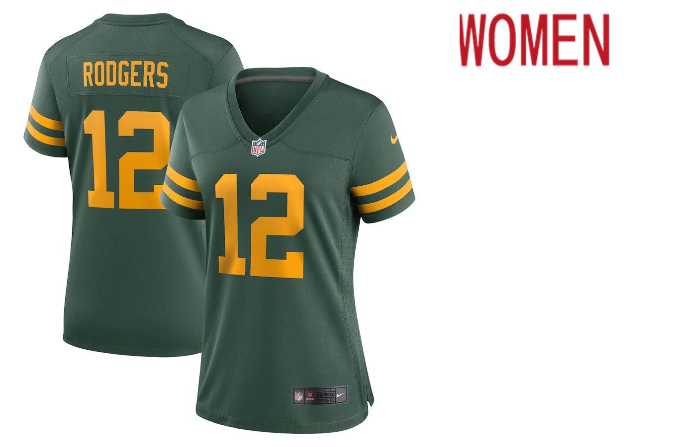 Women Green Bay Packers #12 Aaron Rodgers Nike Green Alternate Game Player NFL Jersey->women nfl jersey->Women Jersey